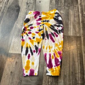 Ivory Ella Tye Dye Sweatpants Womens XxlColorful Tapered Leg Jogger Pull On Logo